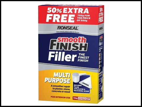 Ronseal Smooth Finish Multi Purpose Interior Wall Powder Filler 500 g + 50%
