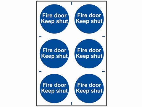 Scan Fire Door Keep Shut - PVC 200 x 300mm
