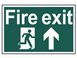 Scan Fire Exit Running Man Arrow Up - PVC 300 x 200mm