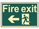 Scan Fire Exit Running Man Arrow Left - Photoluminescent 300 x 200mm