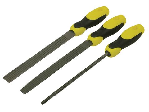 Stanley File Set 3 Piece Round , 1/2 Round, Flat 200mm (8in)