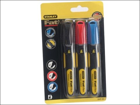 Stanley FatMax Triple Pack Chisel Tip Markers
