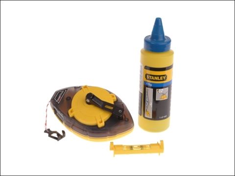 Stanley Power Winder Chalk Line 30 Metre , Chalk & Level