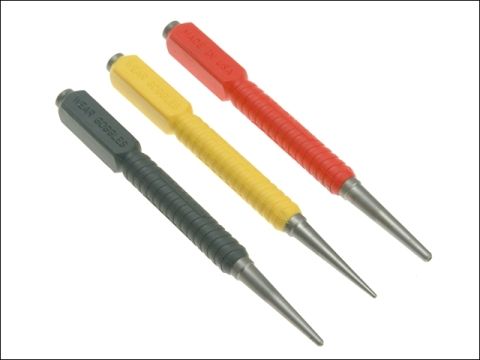 Stanley Dynagrip Nail Punch - Set of 3 0.8mm, 1.6mm & 2.4mm