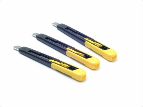 Stanley SM9 Snap Off Blade Knives 9mm  Pack of 3