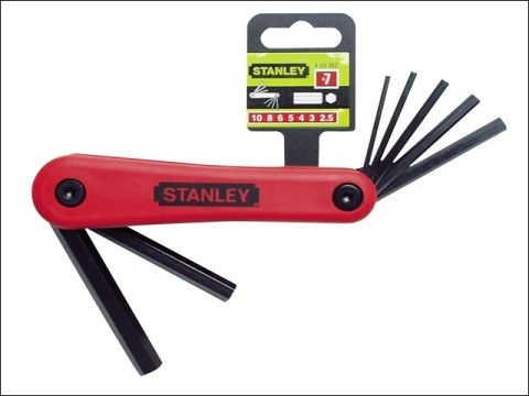 Stanley Folding Hex Key Set 7 Piece Metric (2.5-10mm)