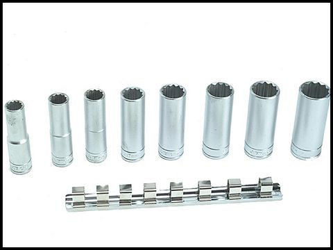 Teng M120789 Piece Clip Rail Socket Set Metric-1/2in Drive