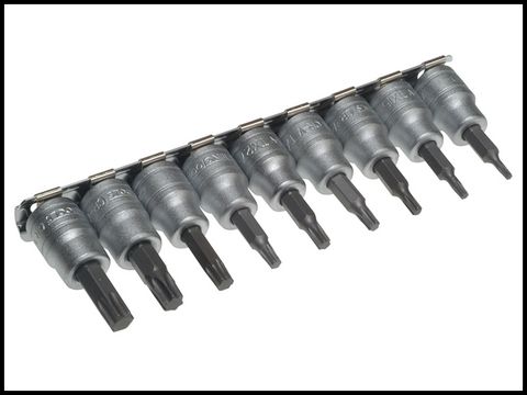 Teng M3813TX Socket Clip Rail Torx 9 Piece Set 3/8in Drive