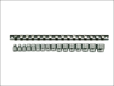 Teng M3816 Socket Clip Rail Metric 16 Piece Set 3/8in Drive