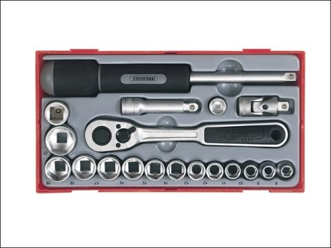 Teng TT3819 19 Piece Reg Metric Socket Set 3/8in Drive