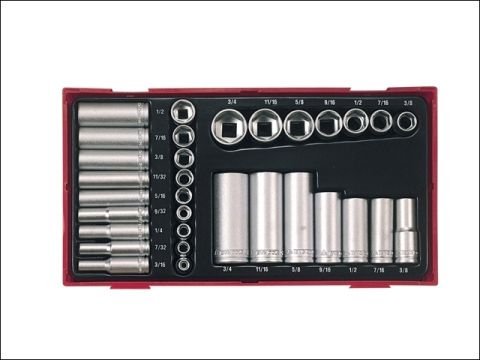 Teng TTAF32 32 Piece Reg/ Deep Socket Set 1/4-3/8in Drive