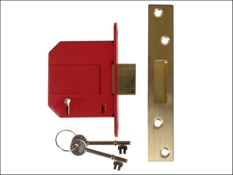 UNION Strongbolt 2100S BS 5 Lever Mortice Deadlock 81mm Satin Brass Box