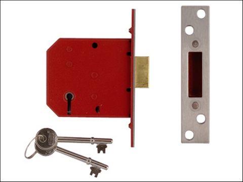 UNION 2101 5 Lever Mortice Deadlock Brass Finish 77.5mm 3in Box