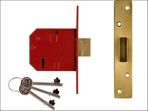 UNION 2134E 5 Lever BS Mortice Deadlock Satin Chrome 67mm 2.5in Visi