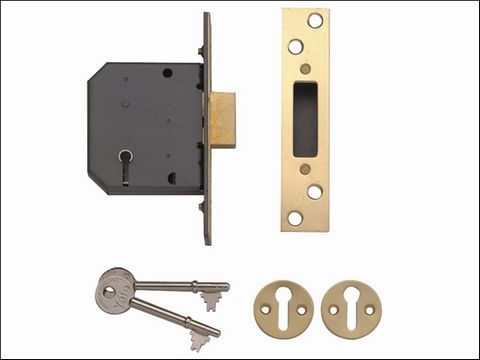 Yale Locks PM552 5 Lever Mortice Dead Lock 80mm 3in Polished Brass