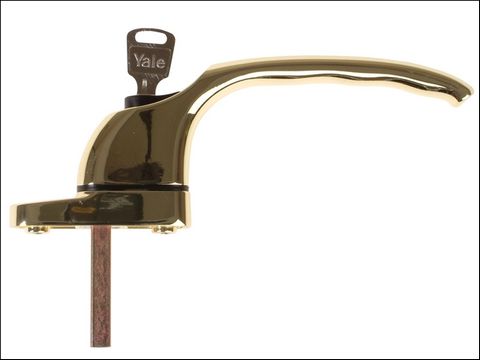 Yale Locks PVCu Window Handle Polished Brass Finish YWHLCK40N-PB