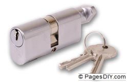 Union 2x13 Brass Oval Profile Key & Turn Cylinder - J-2x13PL-BB