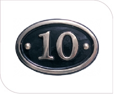 MB6 Brass House Numberplate
