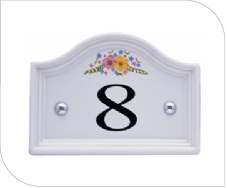 White Ceramic House Number Sign