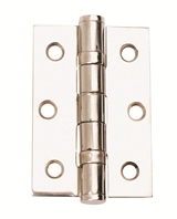 76mm x 51mm x 2mm Ball Bearing Butt Hinges Polished Stainless Steel (Pair)
