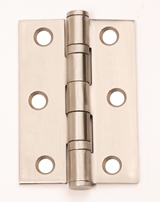 76mm x 51mm x 2mm Ball Bearing Butt Hinges Satin Stainless Steel (Pair)